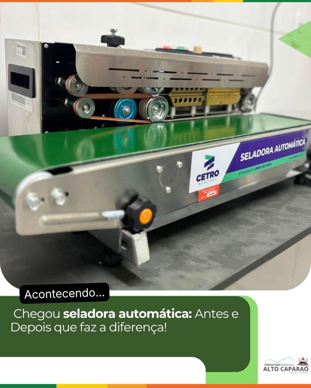 Prefeitura de Alto Caparaó investe em tecnologia e adquire seladora automática para a saúde