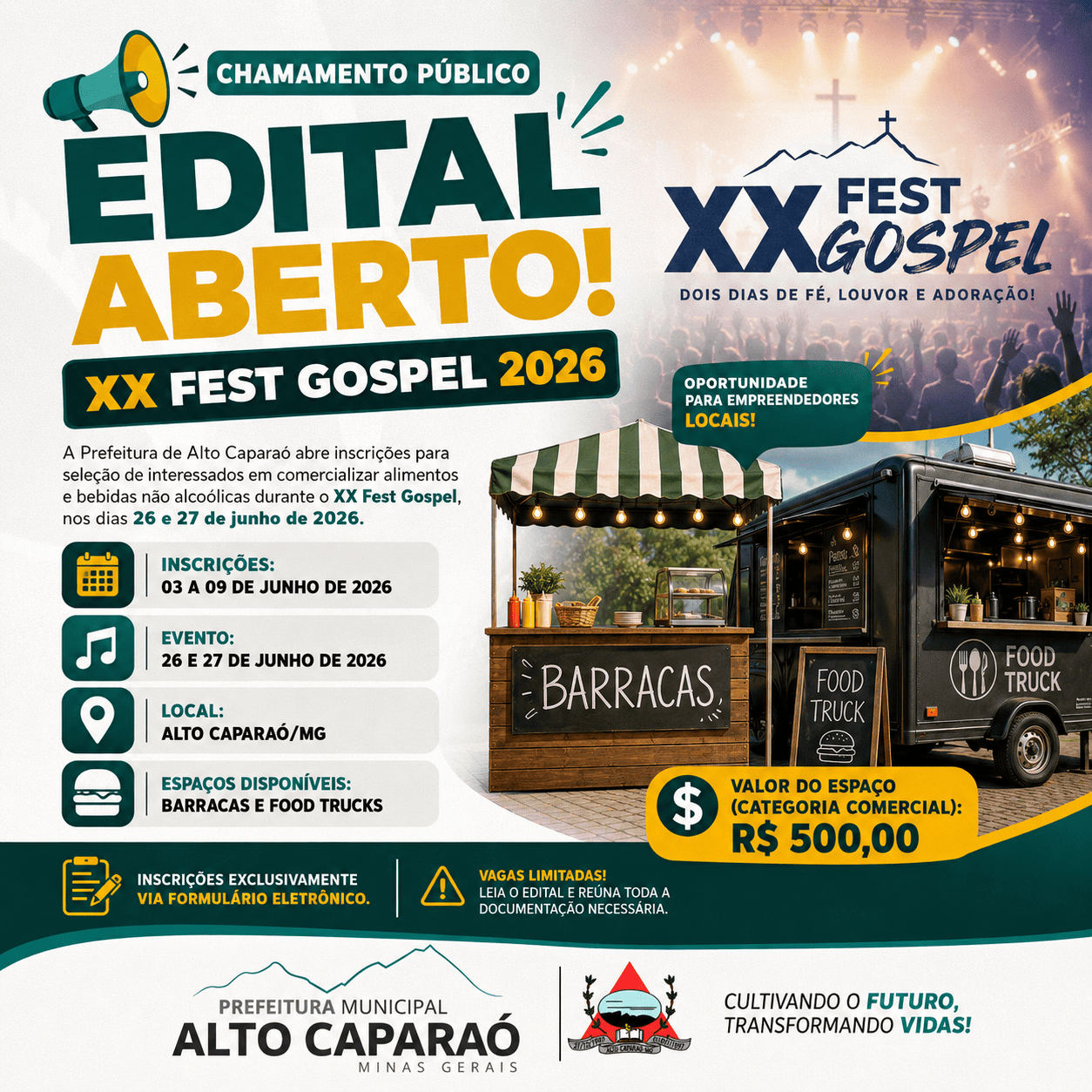 📢 EDITAL ABERTO – XX FEST GOSPEL 2026